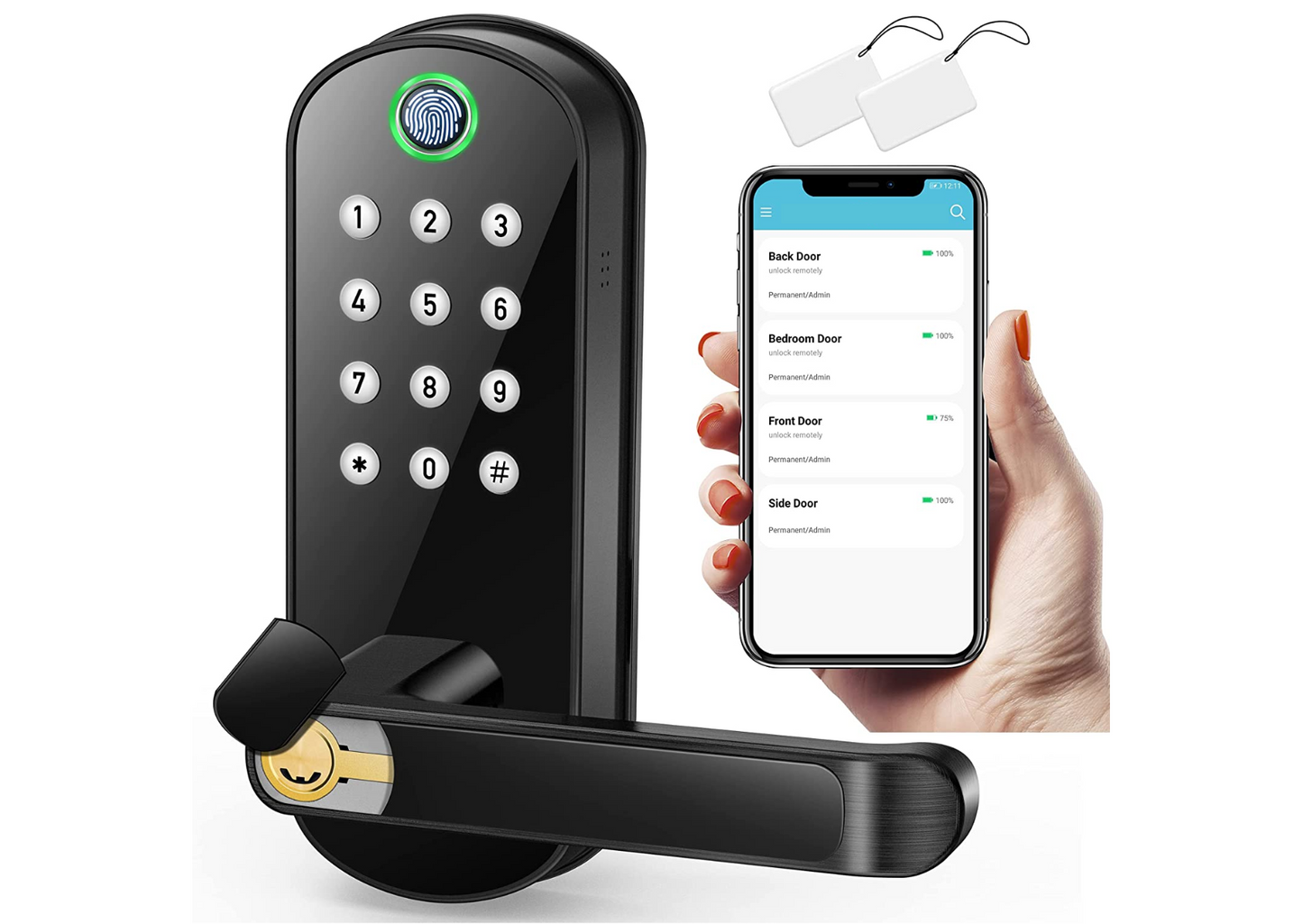 Smart Door Lock | 5 in 1 Keyless Smart Door Lock with Fingerprint feature